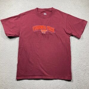 Virginia Tech Hokies  T Shirt Adult‎ Medium Maroon Short Sleeve Embroidered